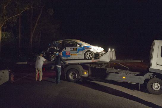 Vista del lugar donde esta tarde seis personas han muerto tras ser arrolladas por un coche que participaba en el Rally de A Coruña