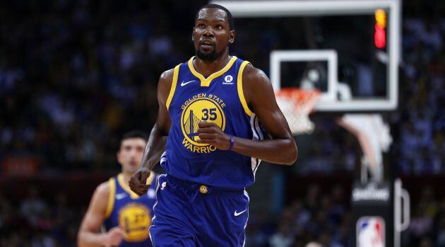 Kevin Durant, durante un partido de pretemporada en China