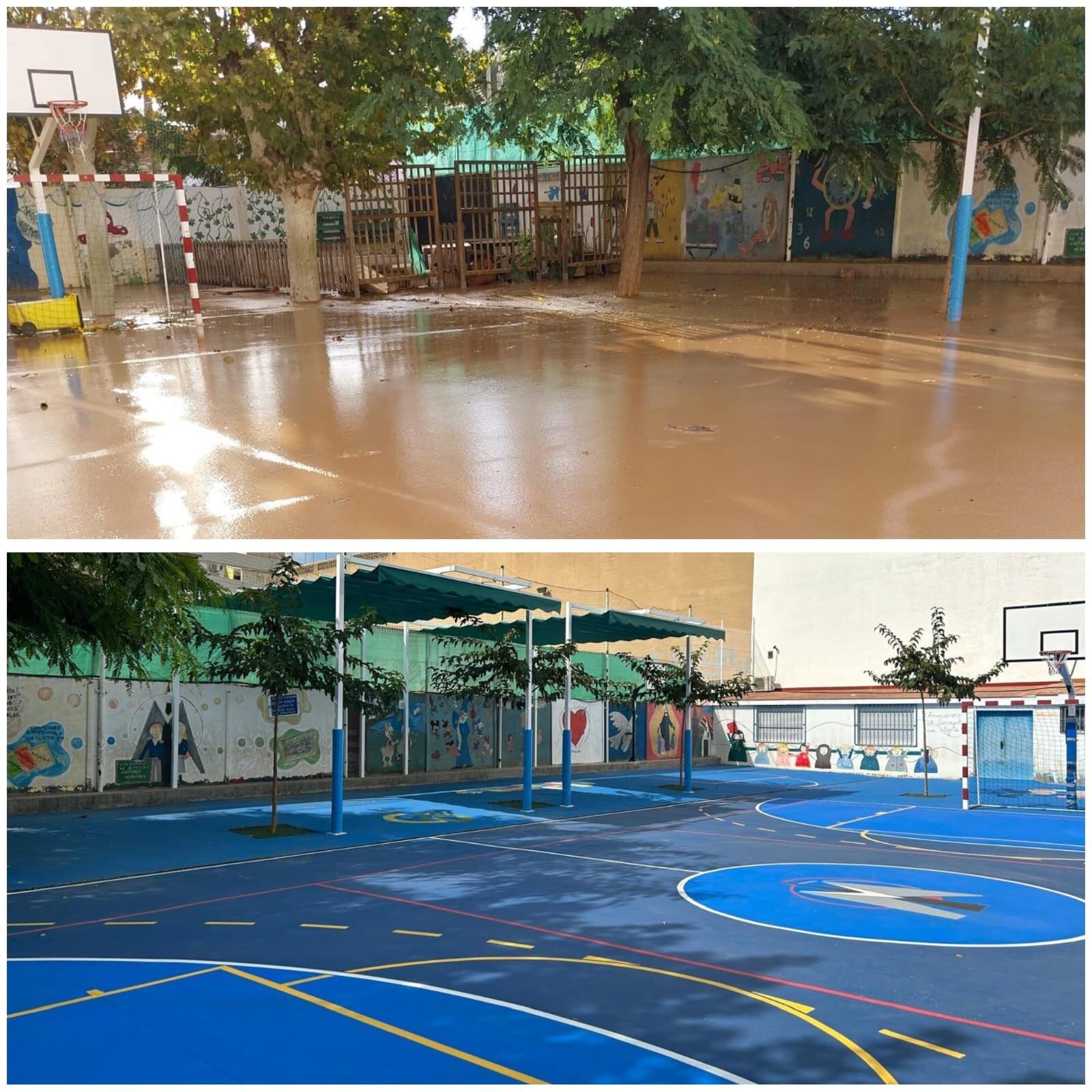 Reconstrucción del patio del colegio María Inmaculada de Alfalfar