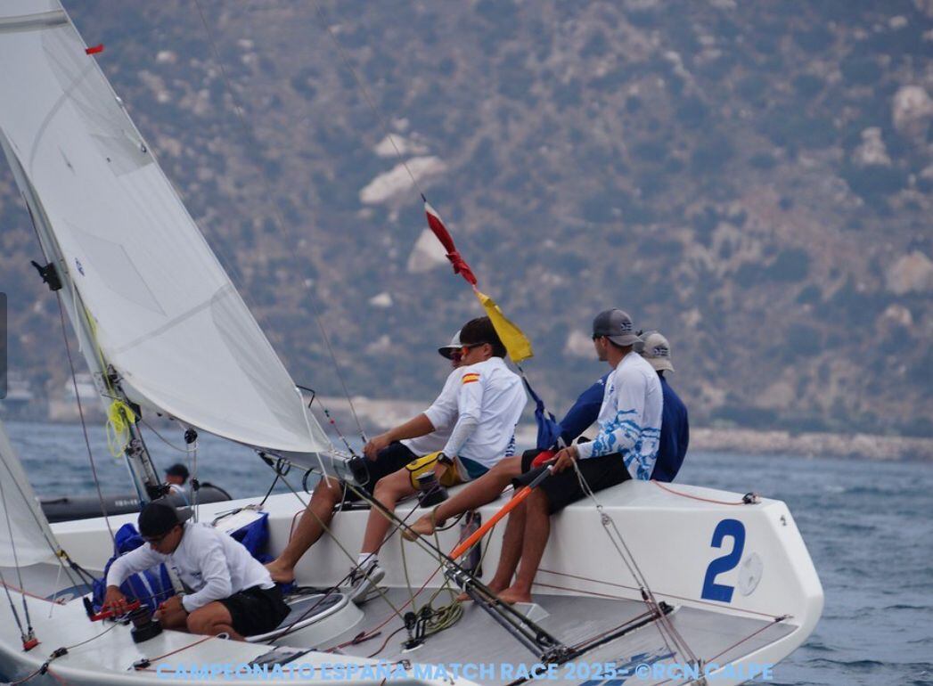 Alberto Morales, Miguel Morales y Gabriel Gallego en el campeonato de España de Match Race.