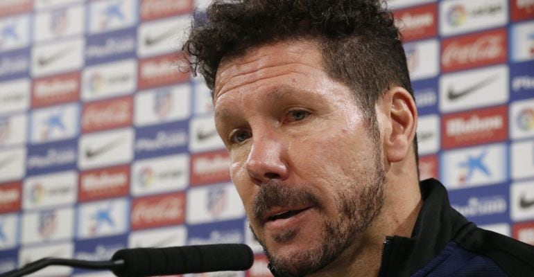 Diego Pablo Simeone, durante su intervención en rueda de prensa