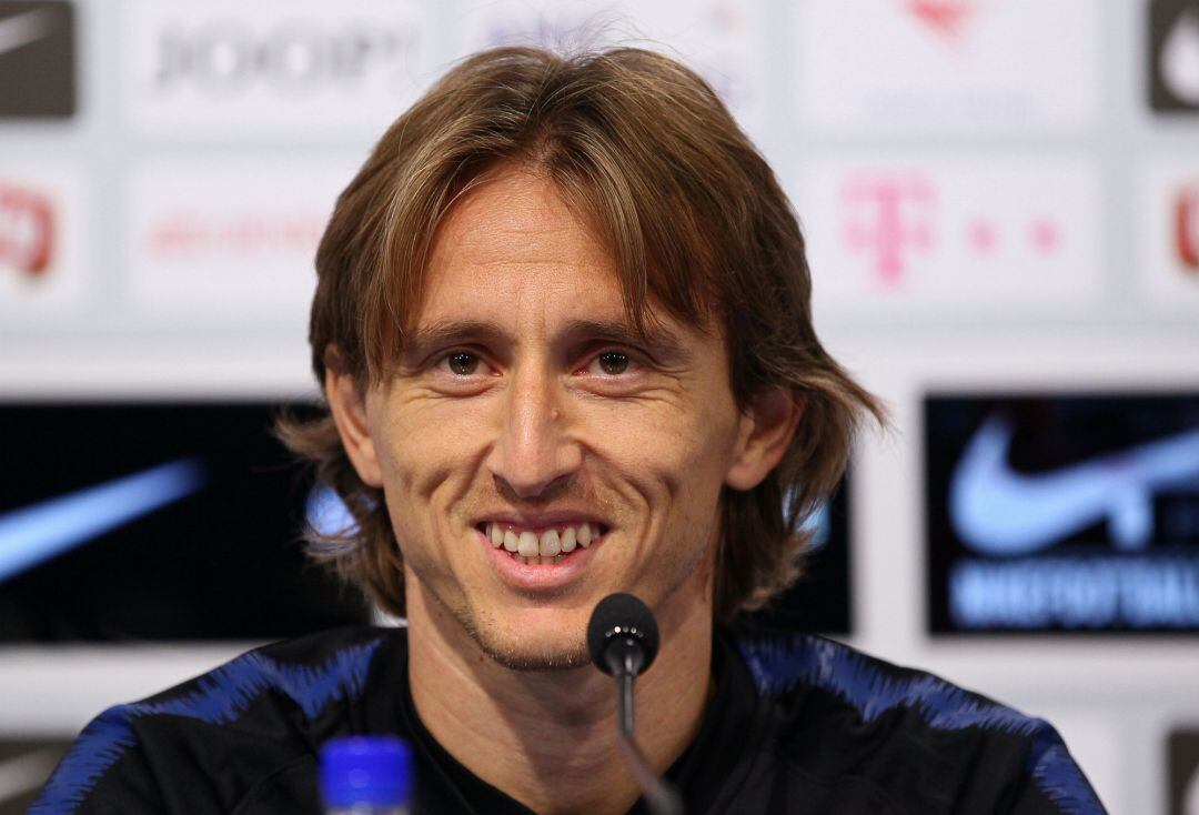 Modric, durante la rueda de prensa. 