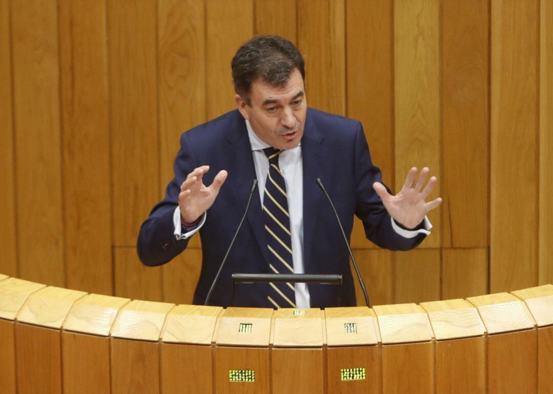 El conselleiro de Cultura, Educación e Universidade, Román Rodríguez, en el pleno