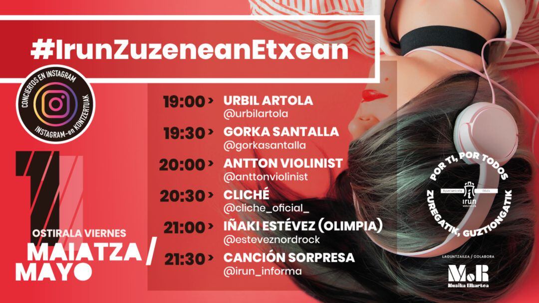 Cartel del evento "Irun Zuzenean Etxean"