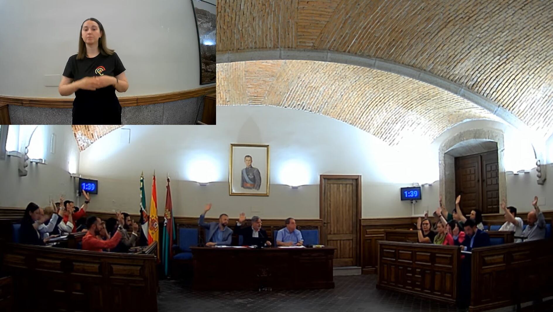 Momento de votación del Pleno de la ciudad de Plasencia del 2 de mayo de 2023