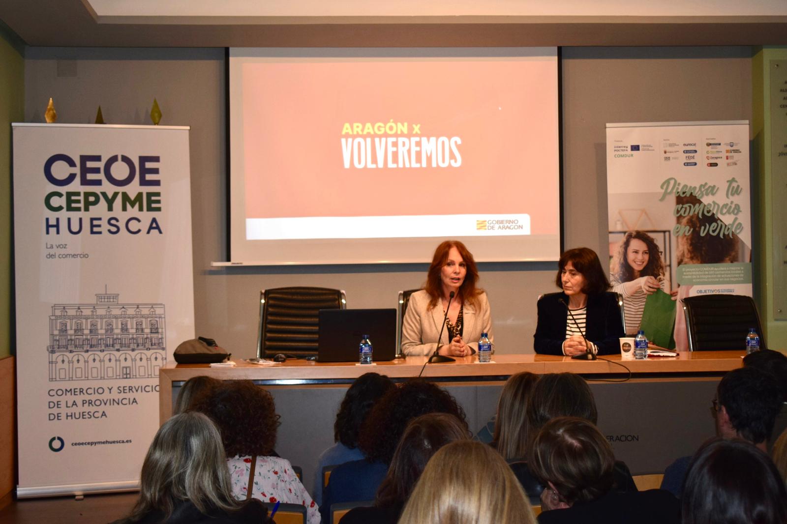 Momento de la presentación de las ayudas del Comercio a las Asociaciones de comerciantes de la provincia de Huesca