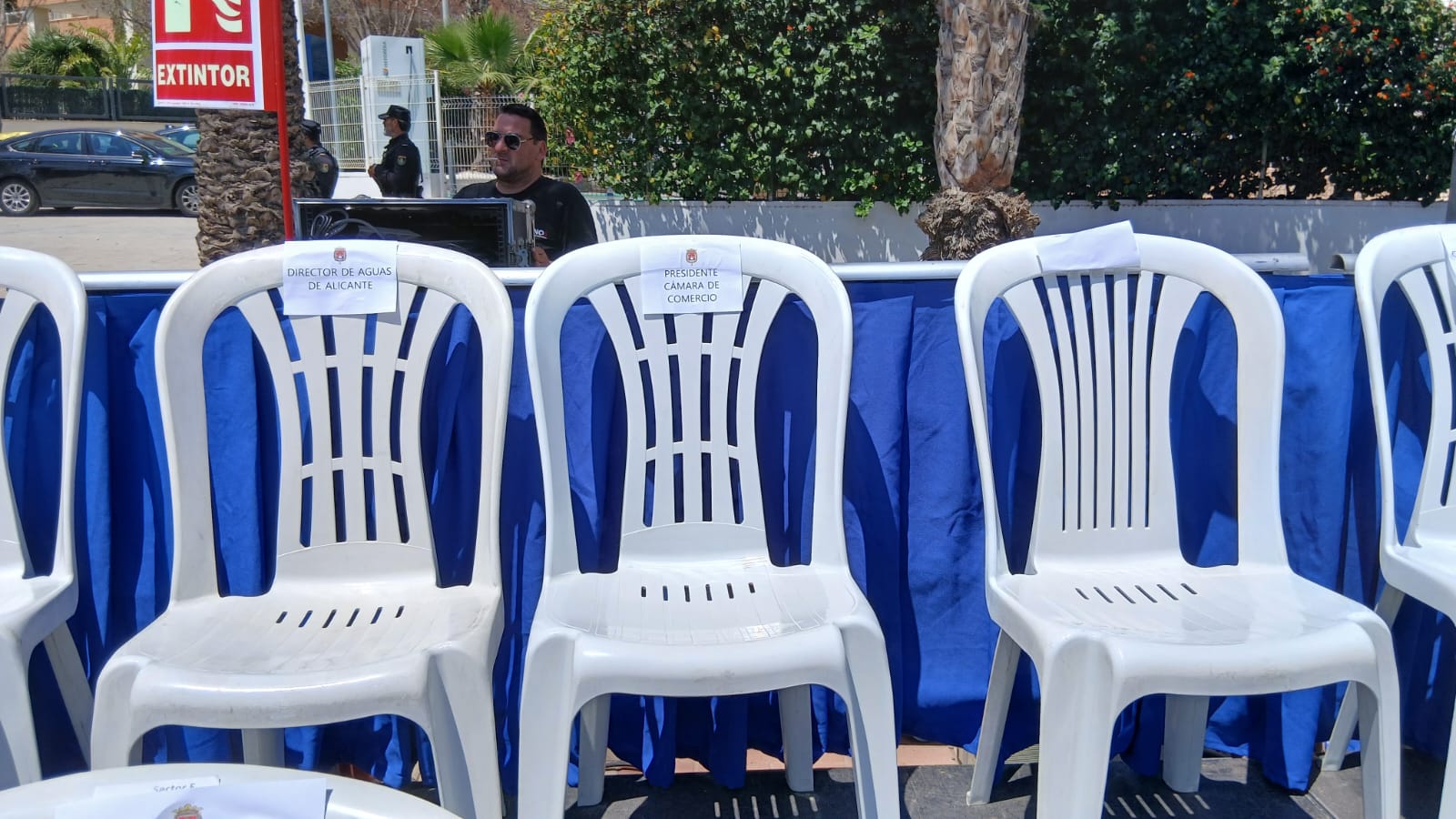 El presidente de la Cámara, Carlos Baño, ha sido uno de los grandes ausentes en el acto de la Policía Nacional, a pesar de tener un asiento reservado por parte del servicio de protocolo del Ayuntamiento