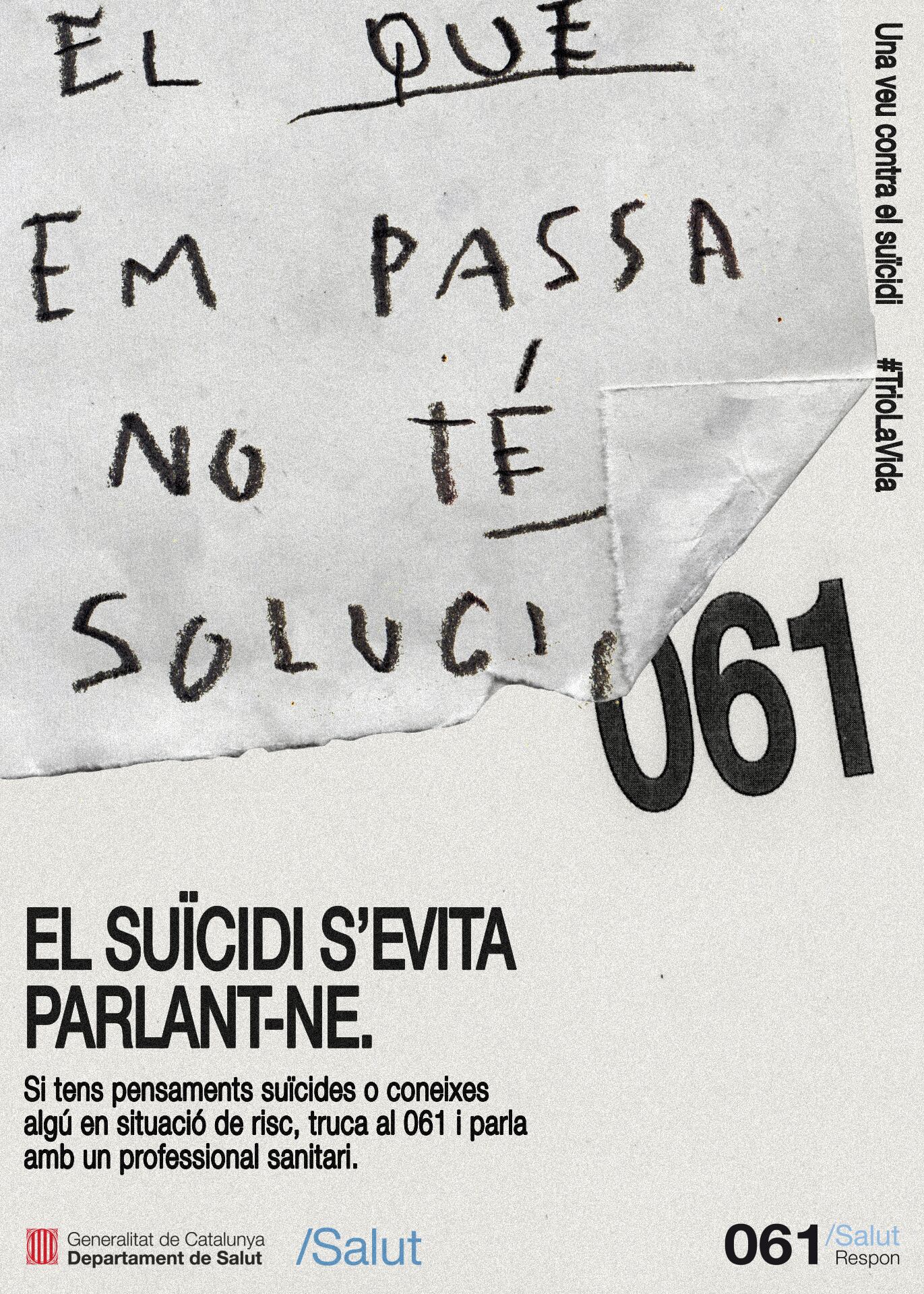 Cartell de la campanya contra el suïcidi de la Generalitat