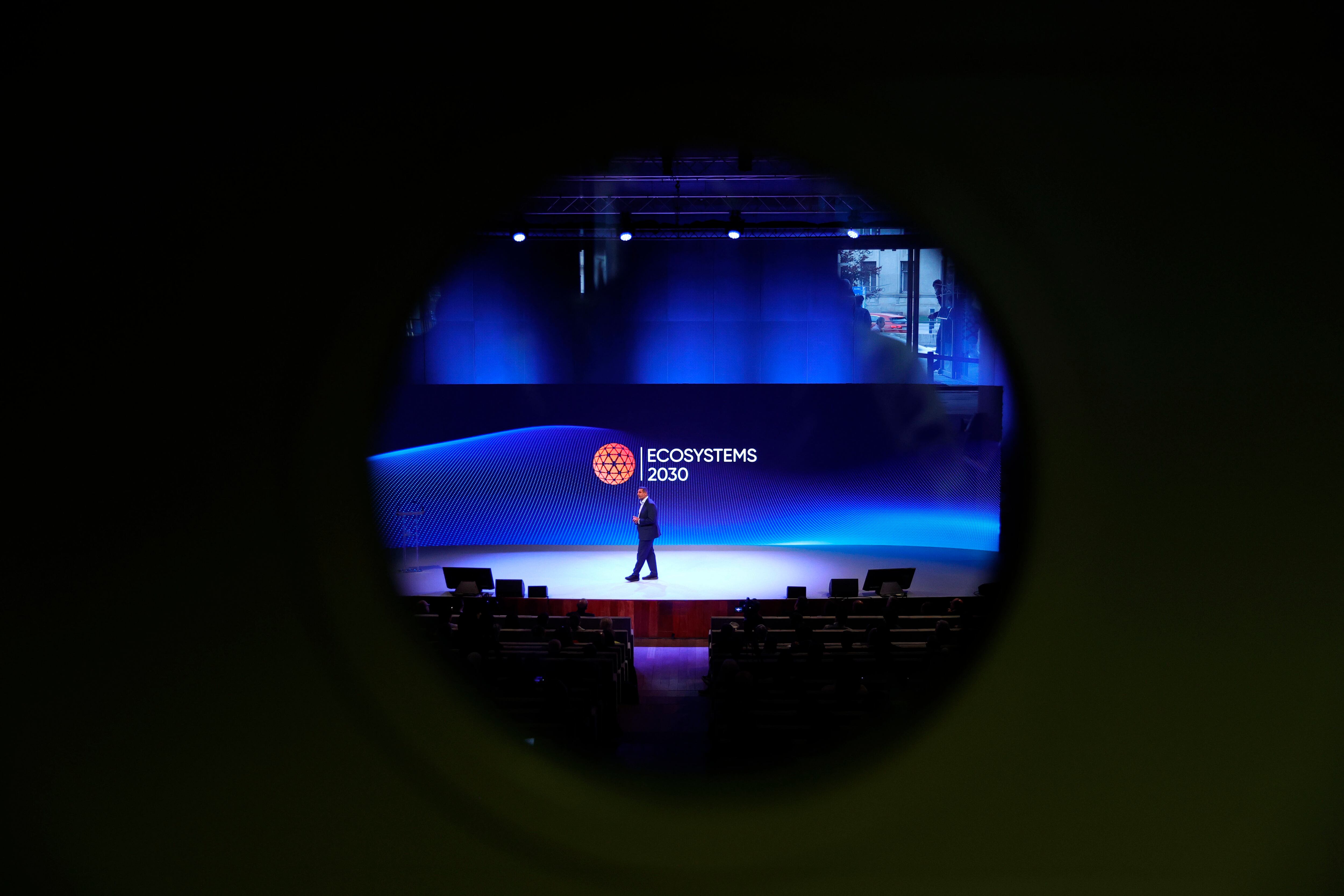 A CORUÑA, 03/10/25.- Vista general de la quinta edición del foro internacional Ecosystems 2030 que se celebra este viernes en A Coruña y se centra en la inteligencia artificial, la innovación, la sostenibilidad y el entretenimiento. EFE/Cabalar