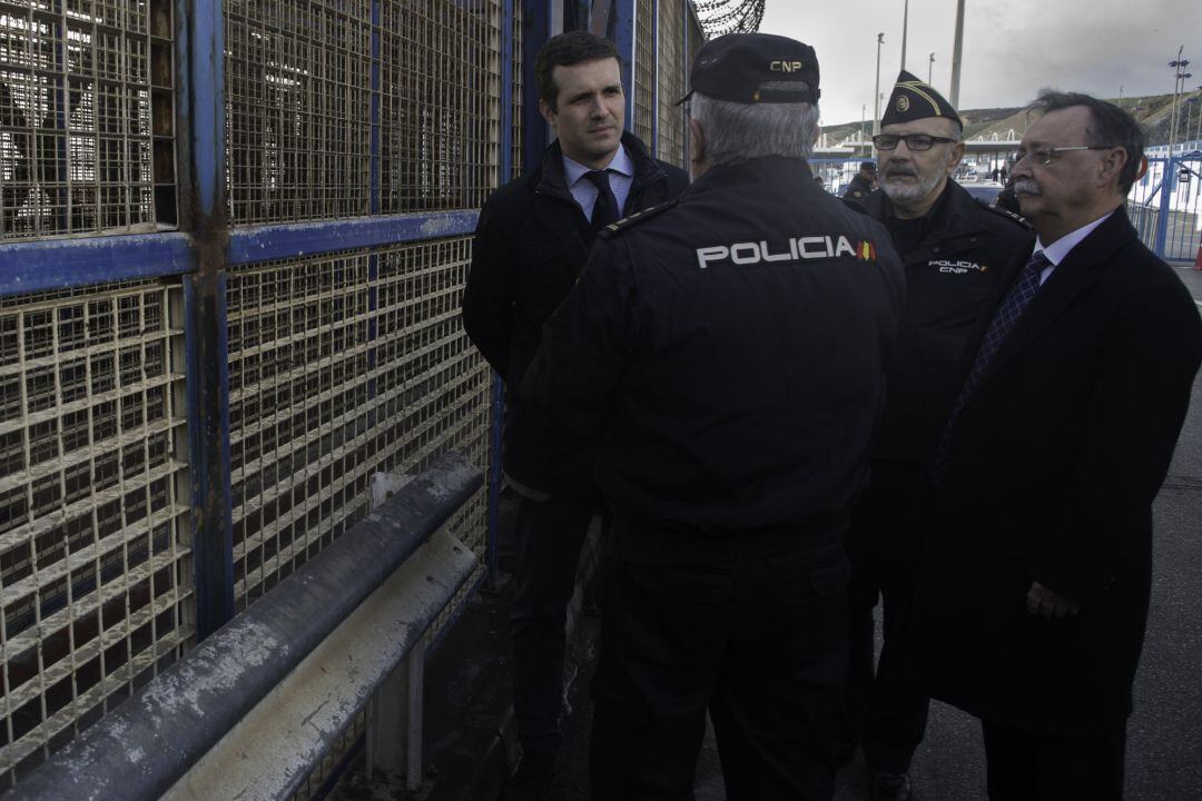 Pablo Casado, durante su visita a Ceuta