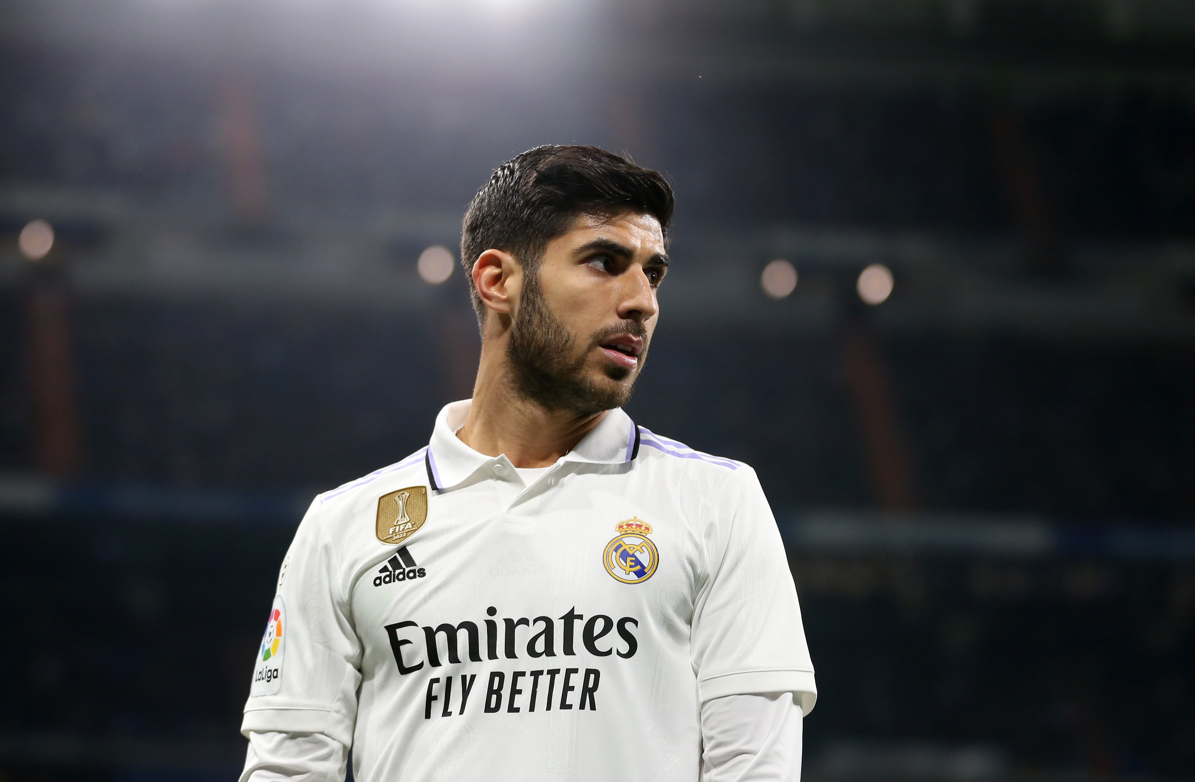 Marco Asensio, en un partido con el Real Madrid en el Santiago Bernabéu