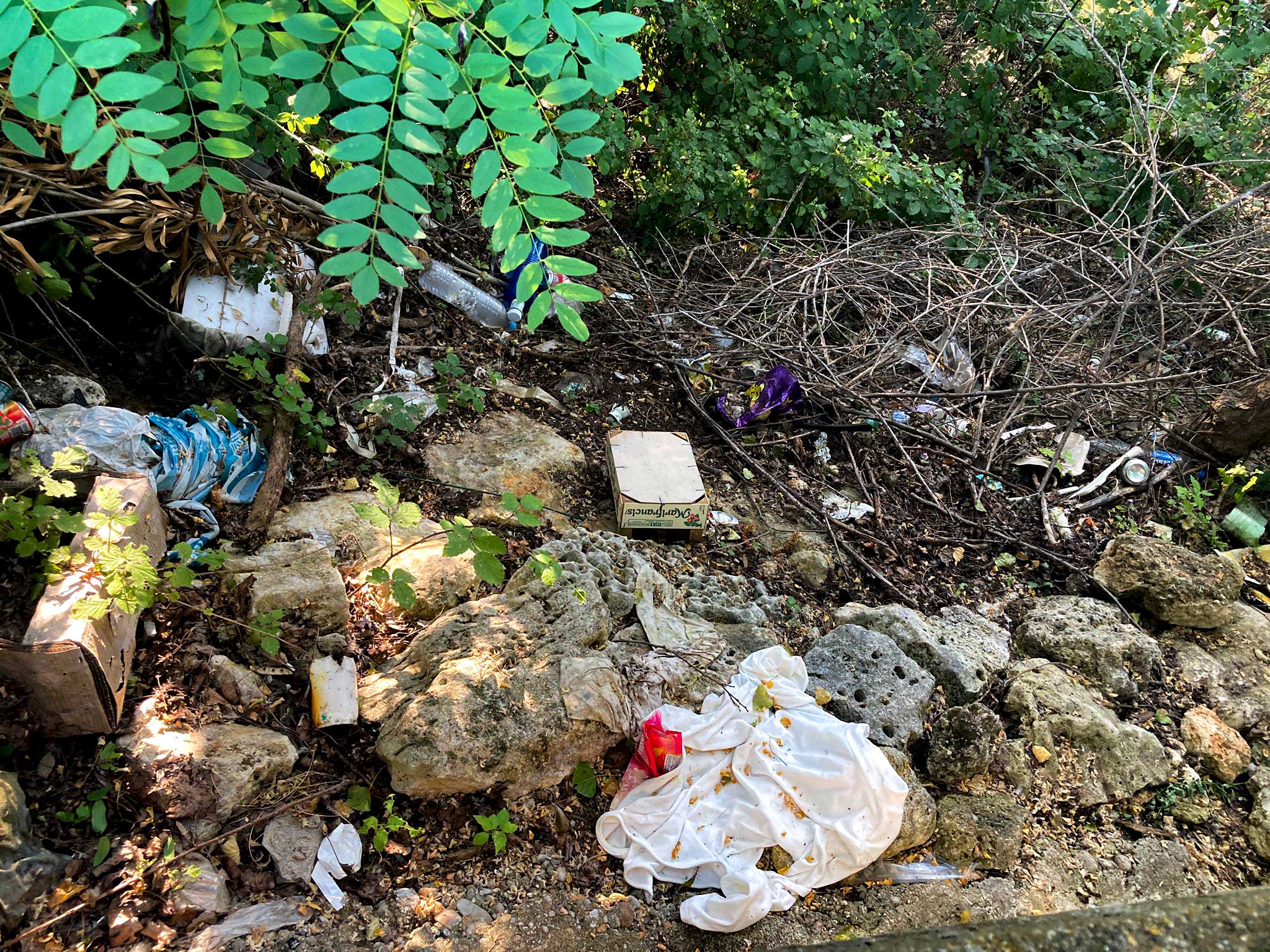 Basura en la zona del río Carrión