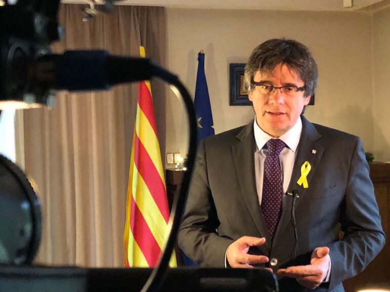 Carles Puigdemont, durante el discurso de fin de año. 