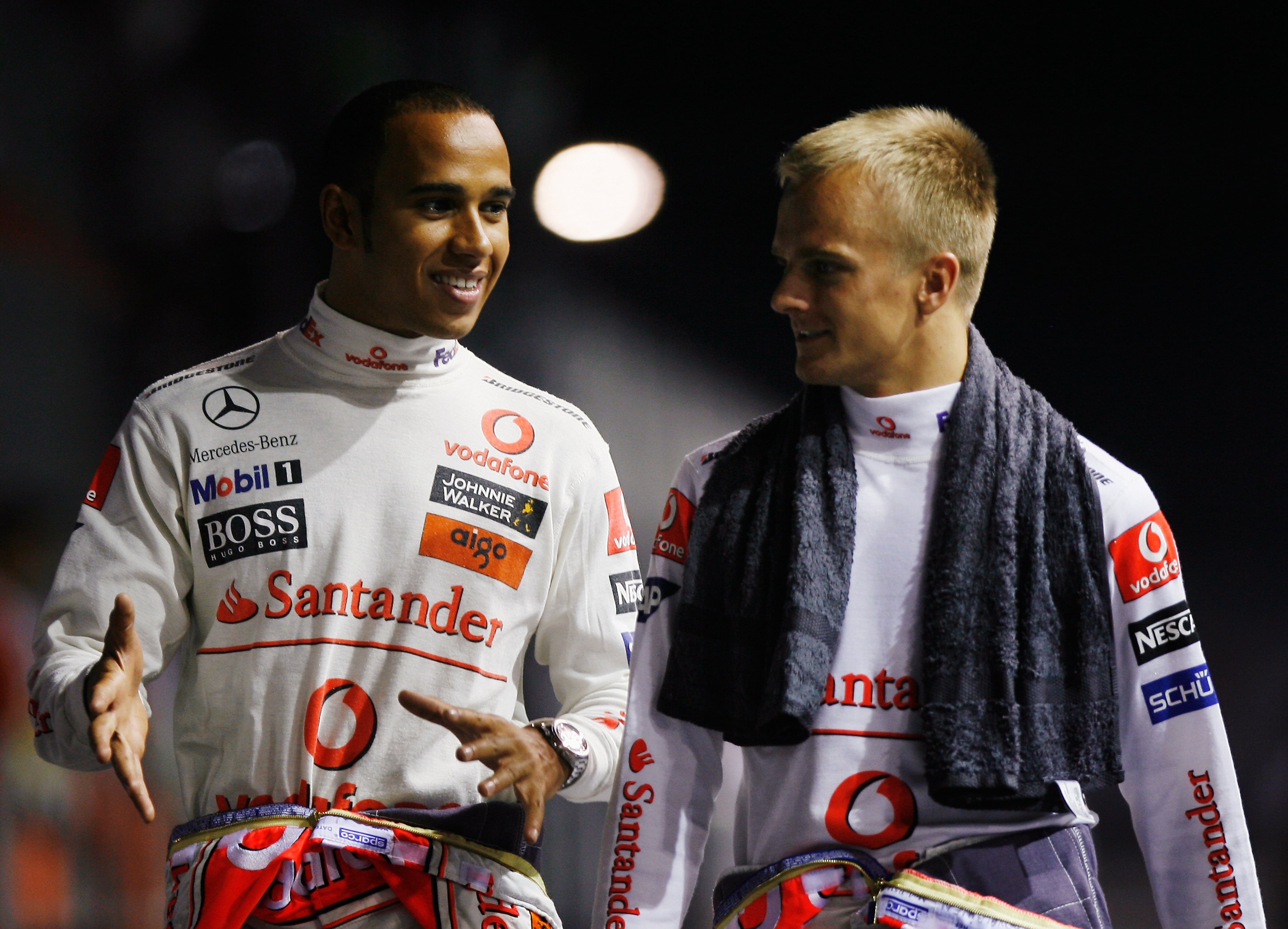 Lewis Hamilton y Heikki Kovalainen en 2008