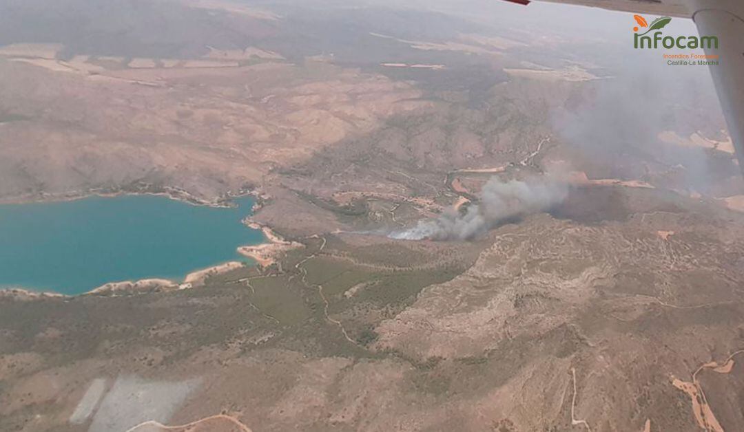 Imagen aérea de la zona en la que se originó el fuego