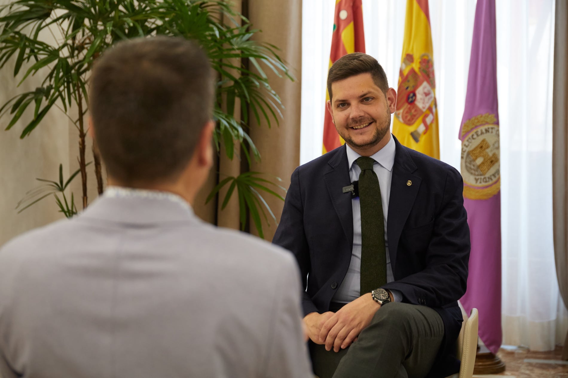 El alcalde de Gandia, José Manuel Prieto, durante la entrevista concedida a Radio Gandia SER y Telesafor.