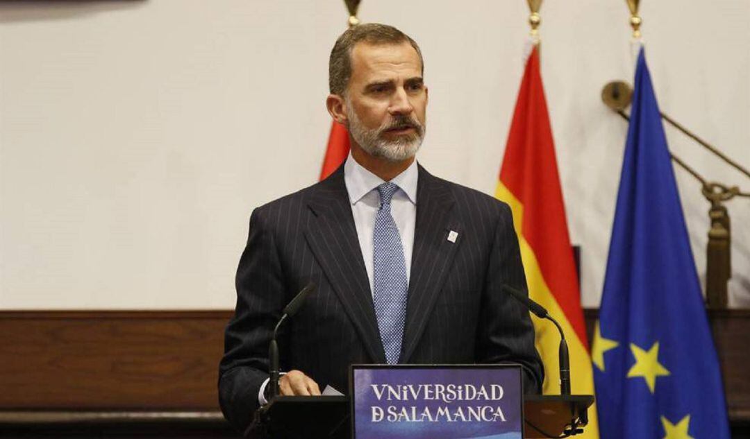 El Rey Felipe VI, en su última visita a Salamanca.