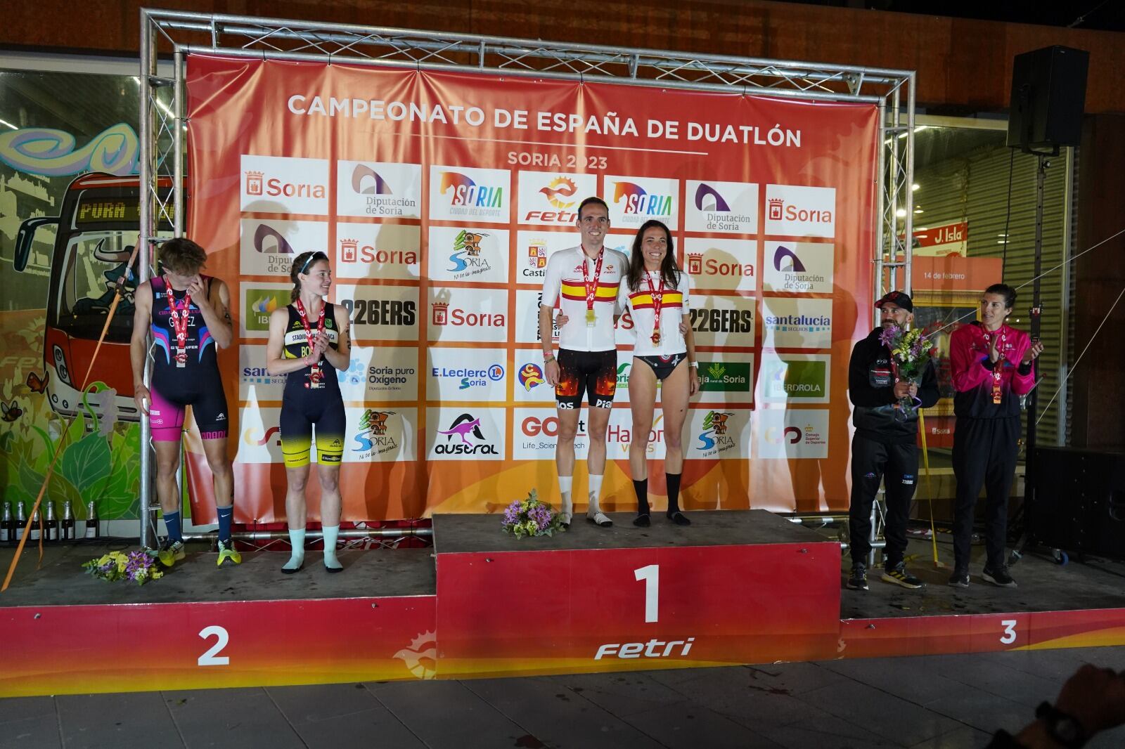 Podio Elite femenino y masculino en el Nacional de Soria.