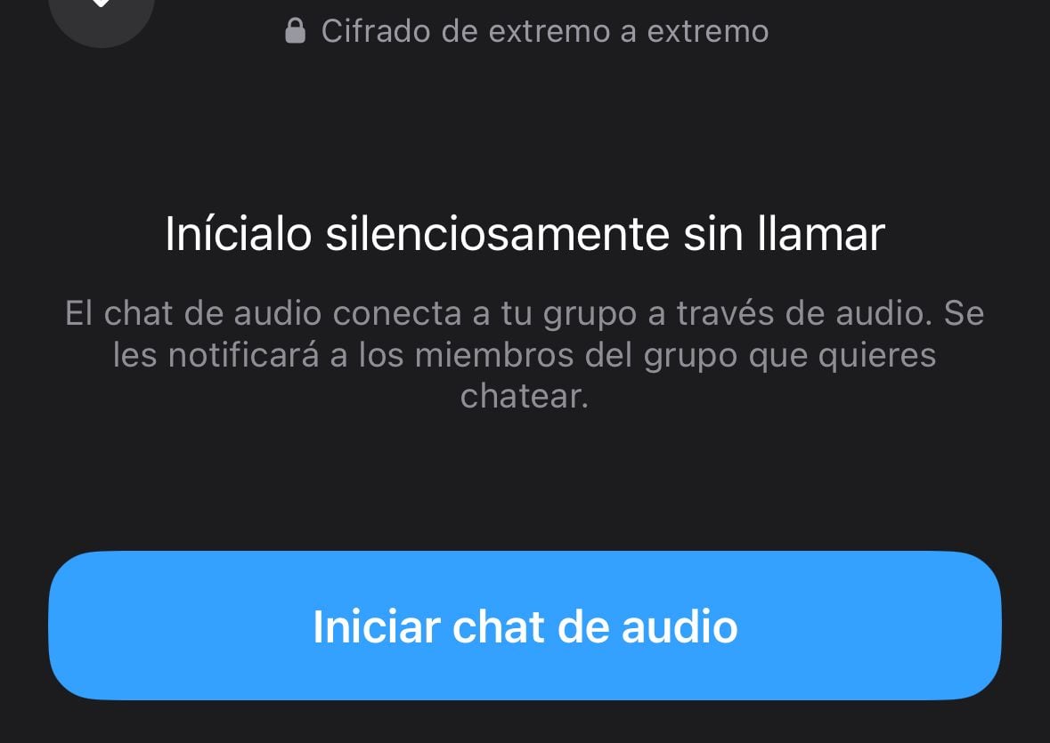 Así puedes iniciar un chat de audio.