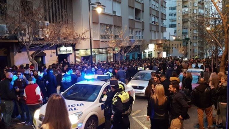 Imagen de la calle Trafalgar por la noche