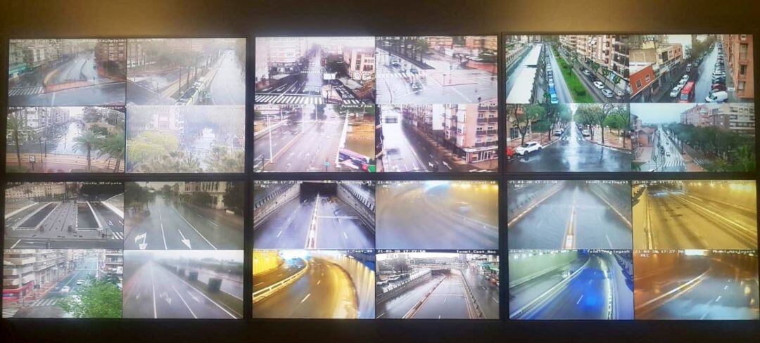 Imagen de la Sala de Control de Tráfico de la Policía Local de Murcia