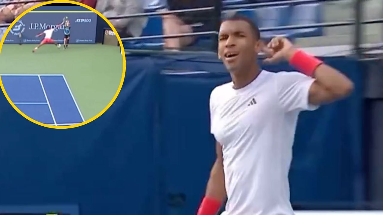 Félix Auger-Aliassime celebra un punto frente al kazajo Bublik