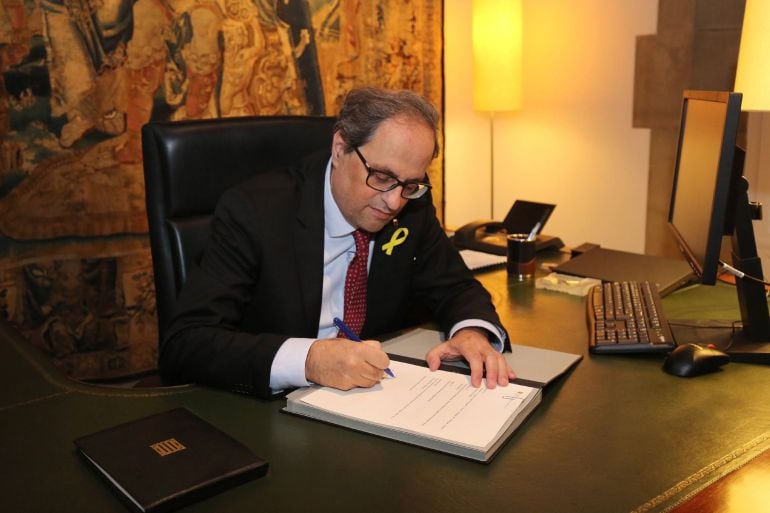 El presidente Quim Torra firma el segundo decreto de nombramiento de consellers