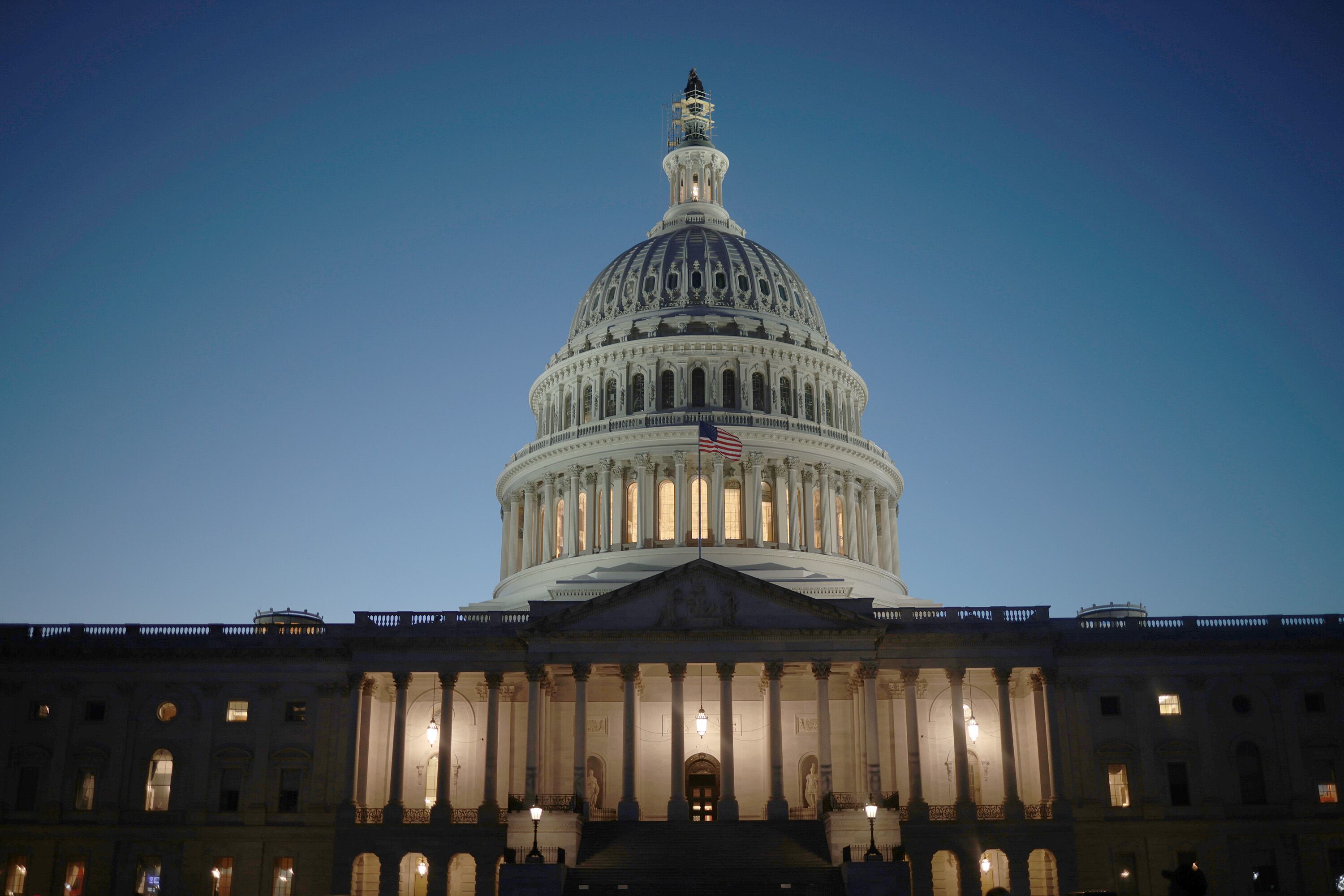 Imagen exterior del Capitolio estadounidense, en Washington D.C.