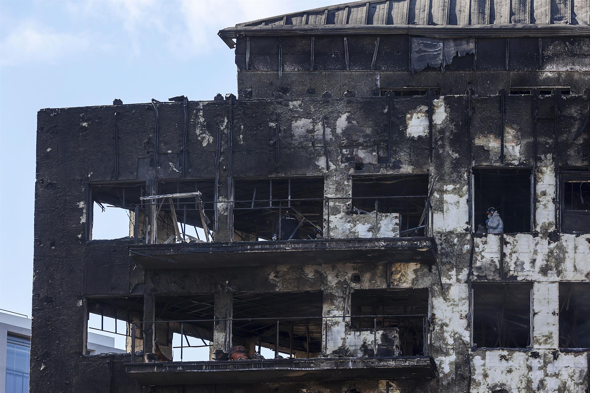 Imagen del edificio afectado por el fuego en el barrio valenciano de Campanar el pasado mes de febrero