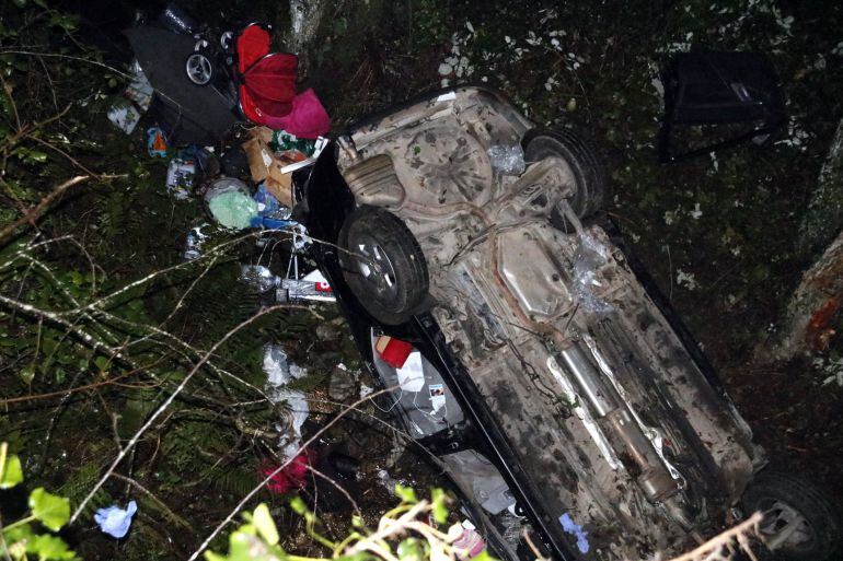 El cotxe accidentat a Susqueda