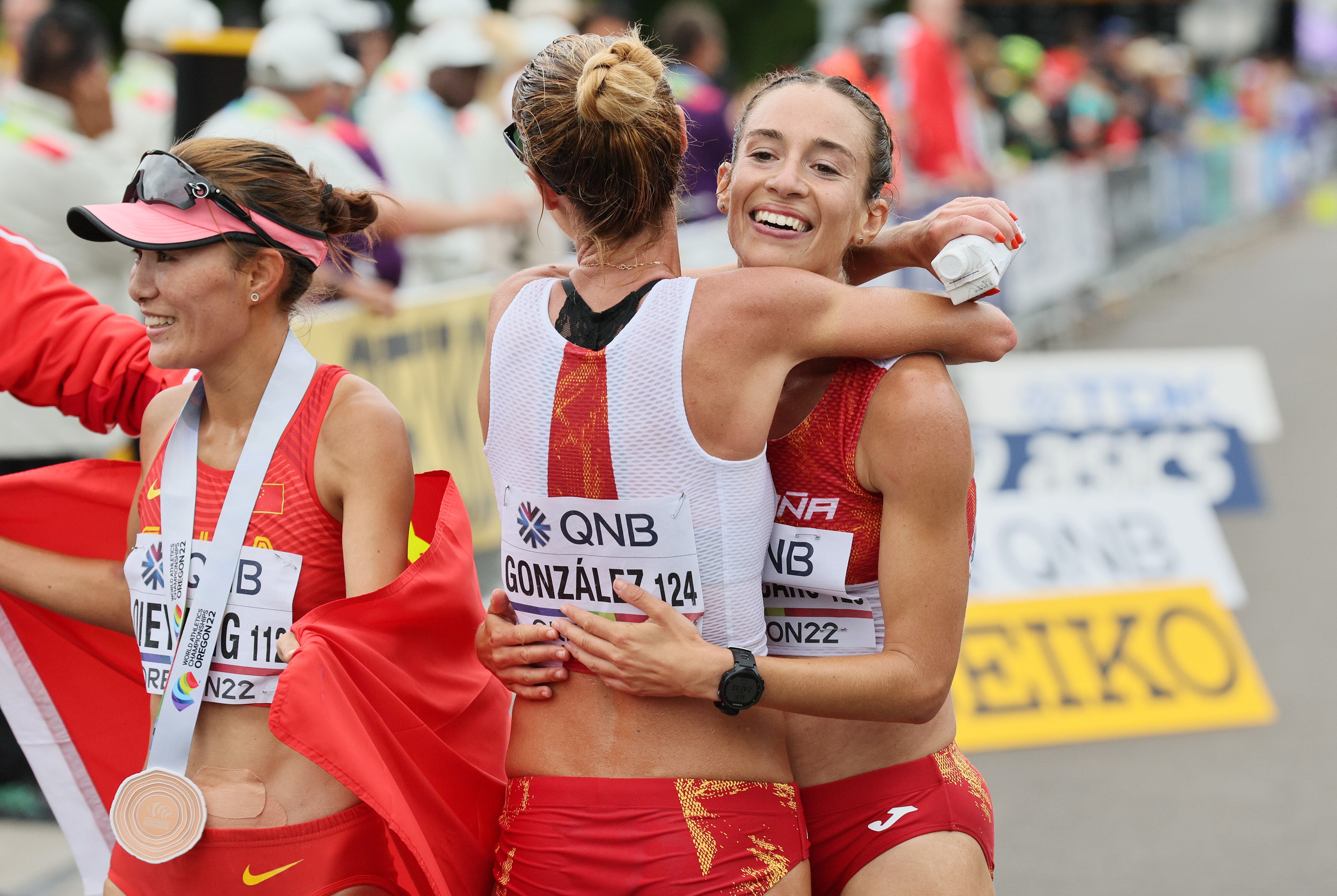 Raquel González y Laura García-Caro en el campeonato del mundo de marcha de Oregón 2022