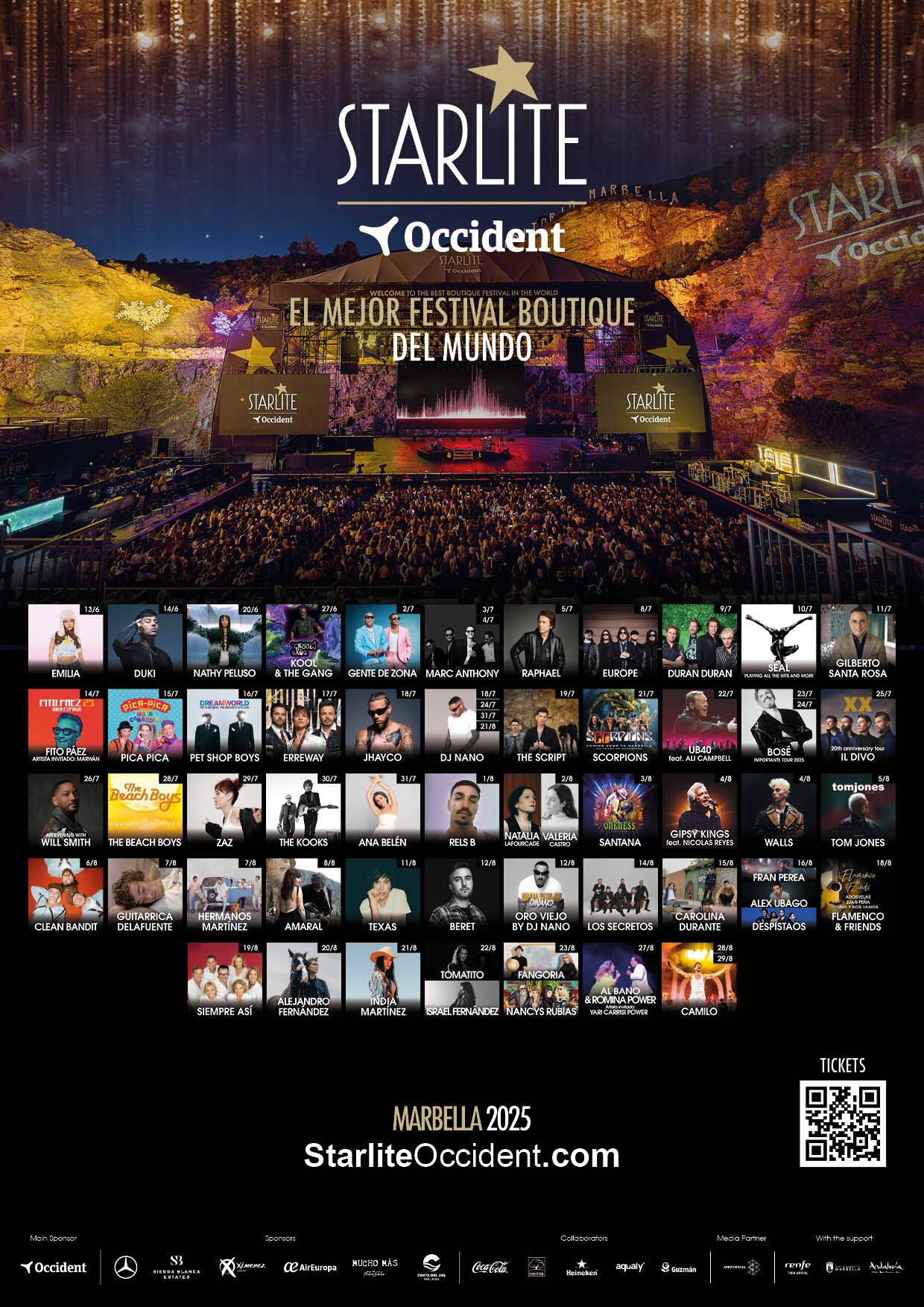 Todos los artistas de la edición de 2025 de Starlite Occident