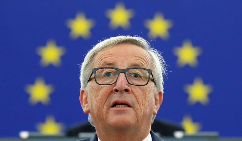 El Presidente de la Comisión Europea, Jean-Claude Juncker en el Parlamento Europeo en Estrasburgo, Francia. 