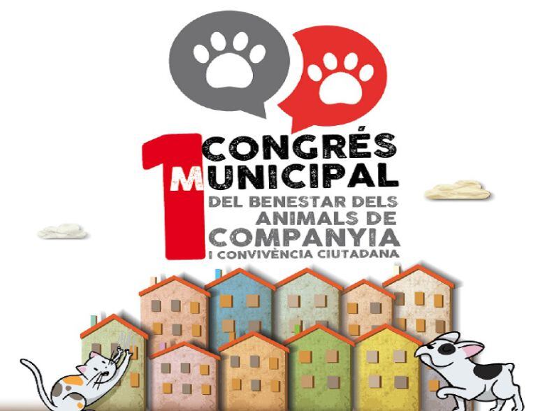 Cartel anunciador del 1º Congreso Municipal del Bienestar de los Animales de Compañía y convivencia ciudadana