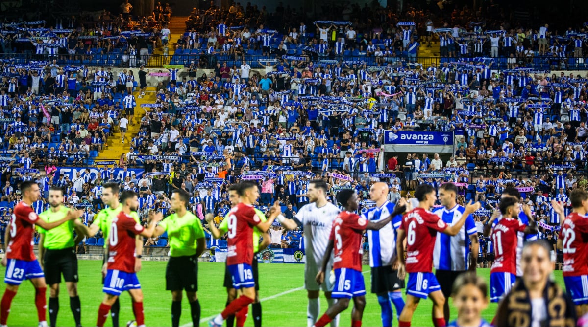 Gradas del estadio José Rico Pérez, partido entre el Hércules y Tarazona