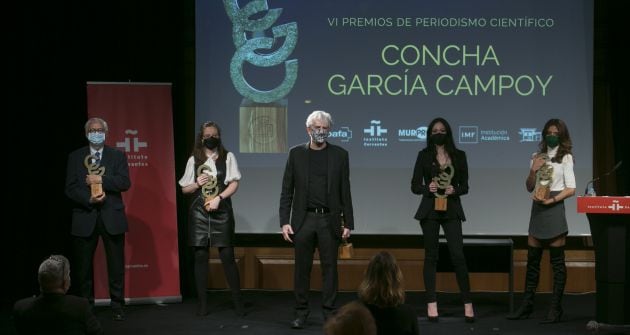 Imagen de los premiados en la gala de los VI Premios de Periodismo Científico Concha García-Campoy