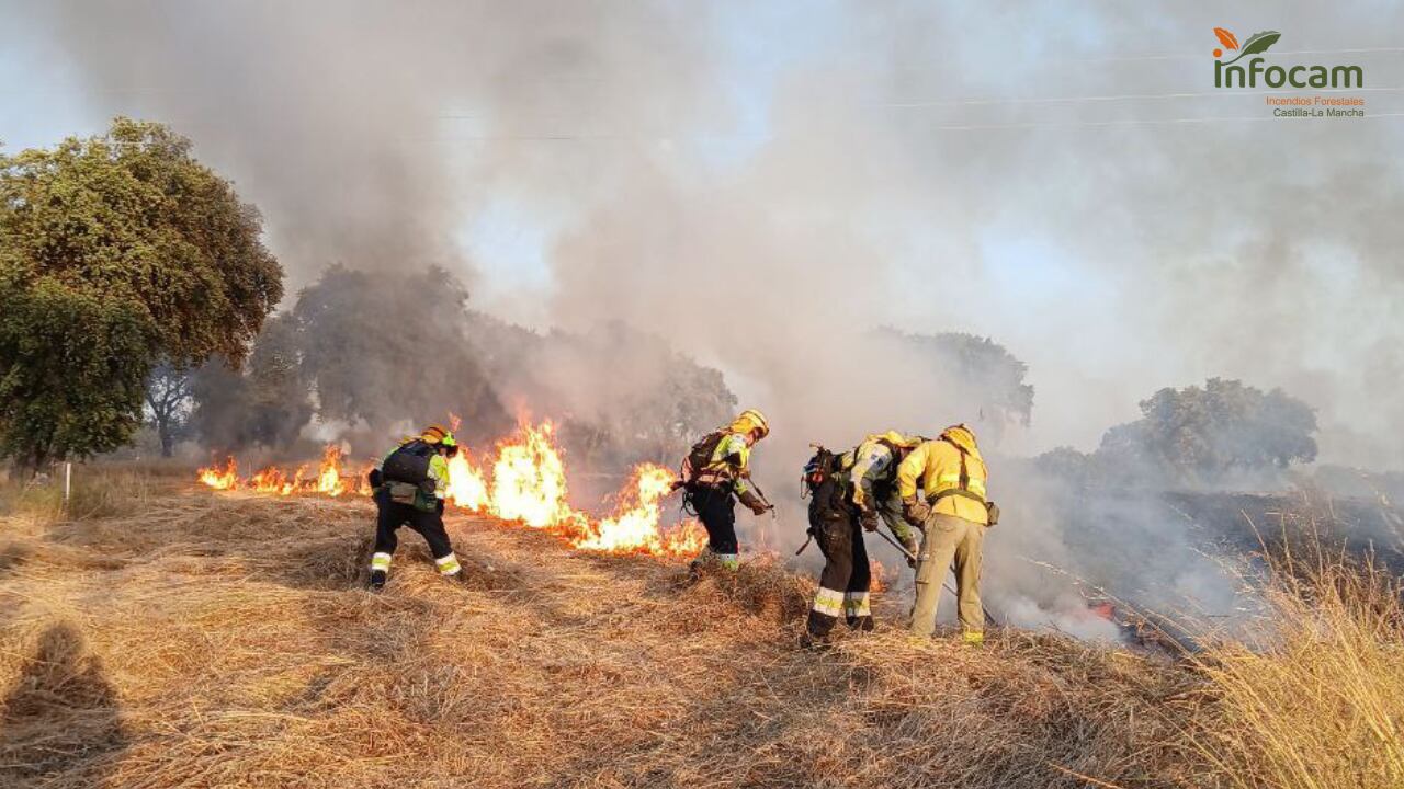 Imagen de archivo de un incendio forestal en Castilla-La Mancha