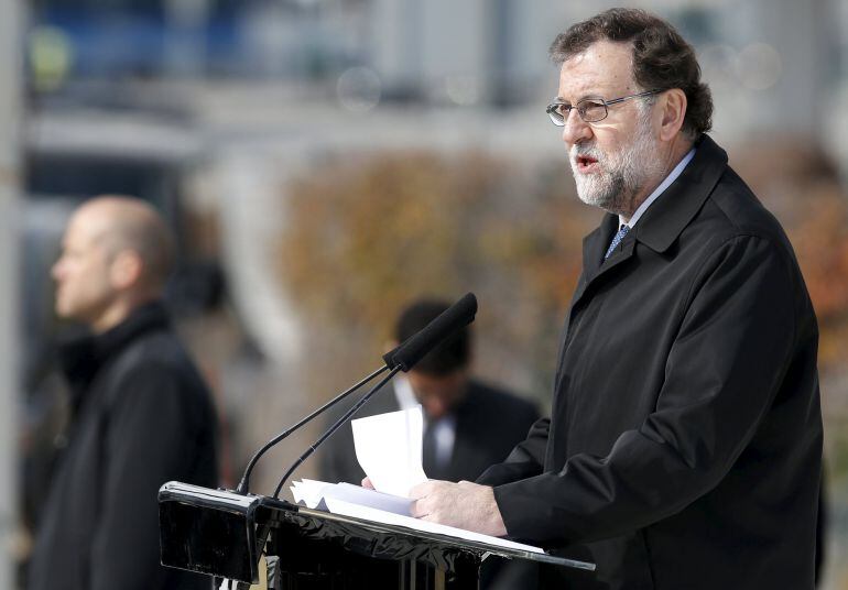 El presidente del Gobierno en funciones, Mariano Rajoy, durante un acto