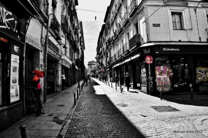 Una calle del barrio de Malasaña