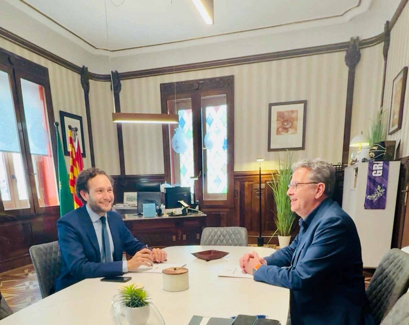 Isaac Claver y Joan Talarn han mantenido una reunión de trabajo. Foto: DPH
