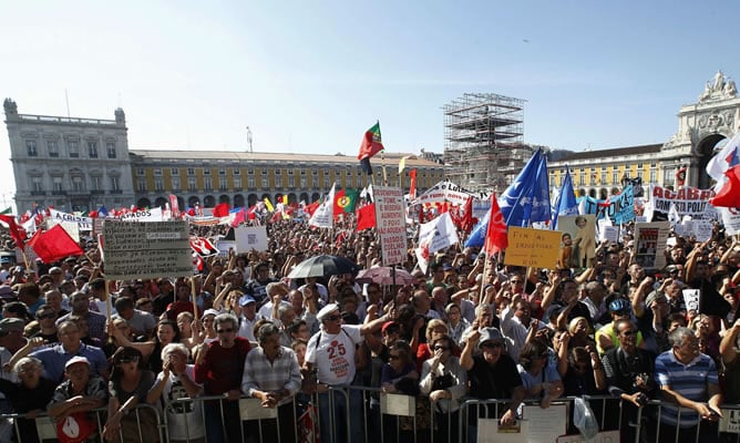 Manifestación convocada por la Confederación General de Trabajadores Portugueses (CGTP)