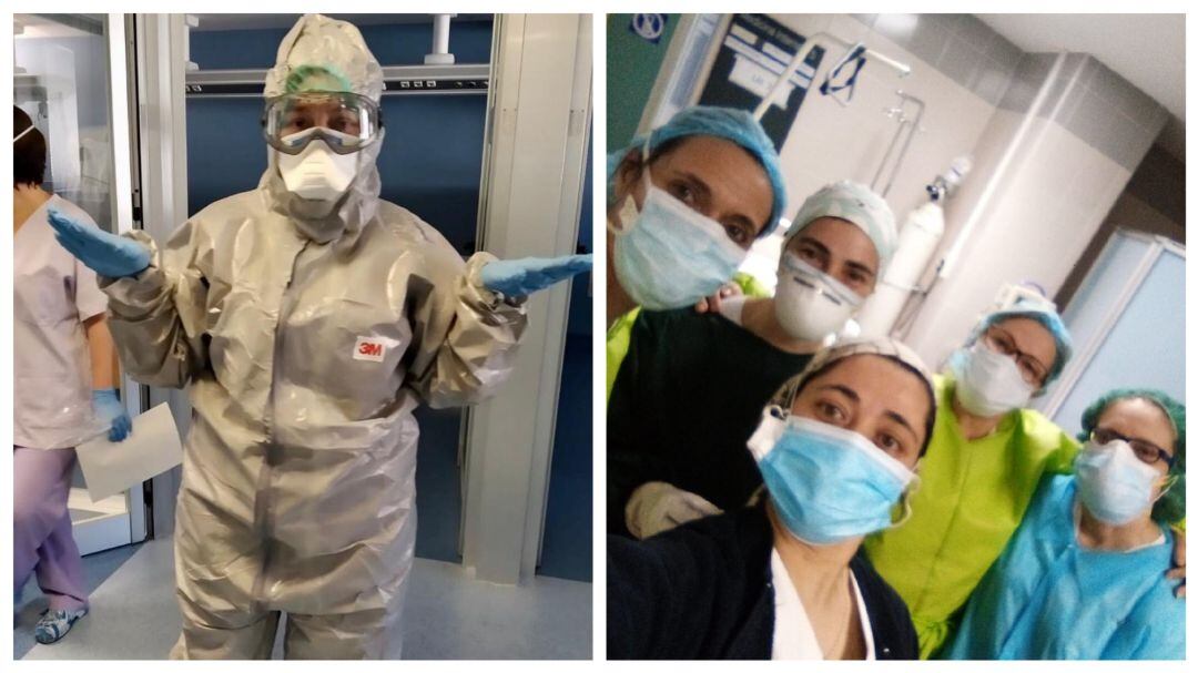 Enfermeras del hospital Virgen de los Lirios, entre ellas Begoña Seguí y Elisa Aguilar.