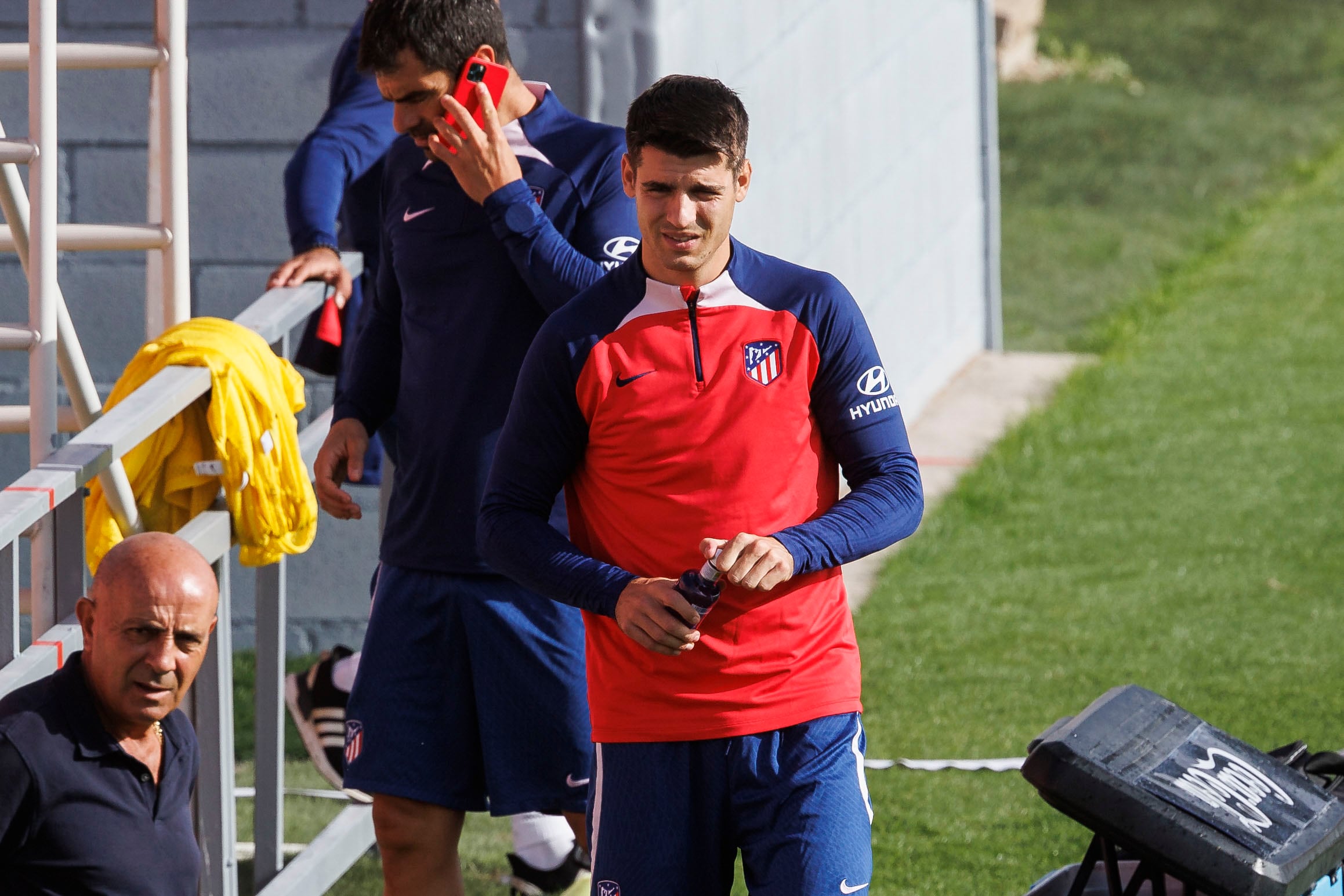 El delantero del Atlético de Madrid, Álvaro Morata durante el entrenamiento del Atlético de Madrid en la Ciudad deportiva Wanda en Majadahonda. EFE/Rodrigo Jiménez