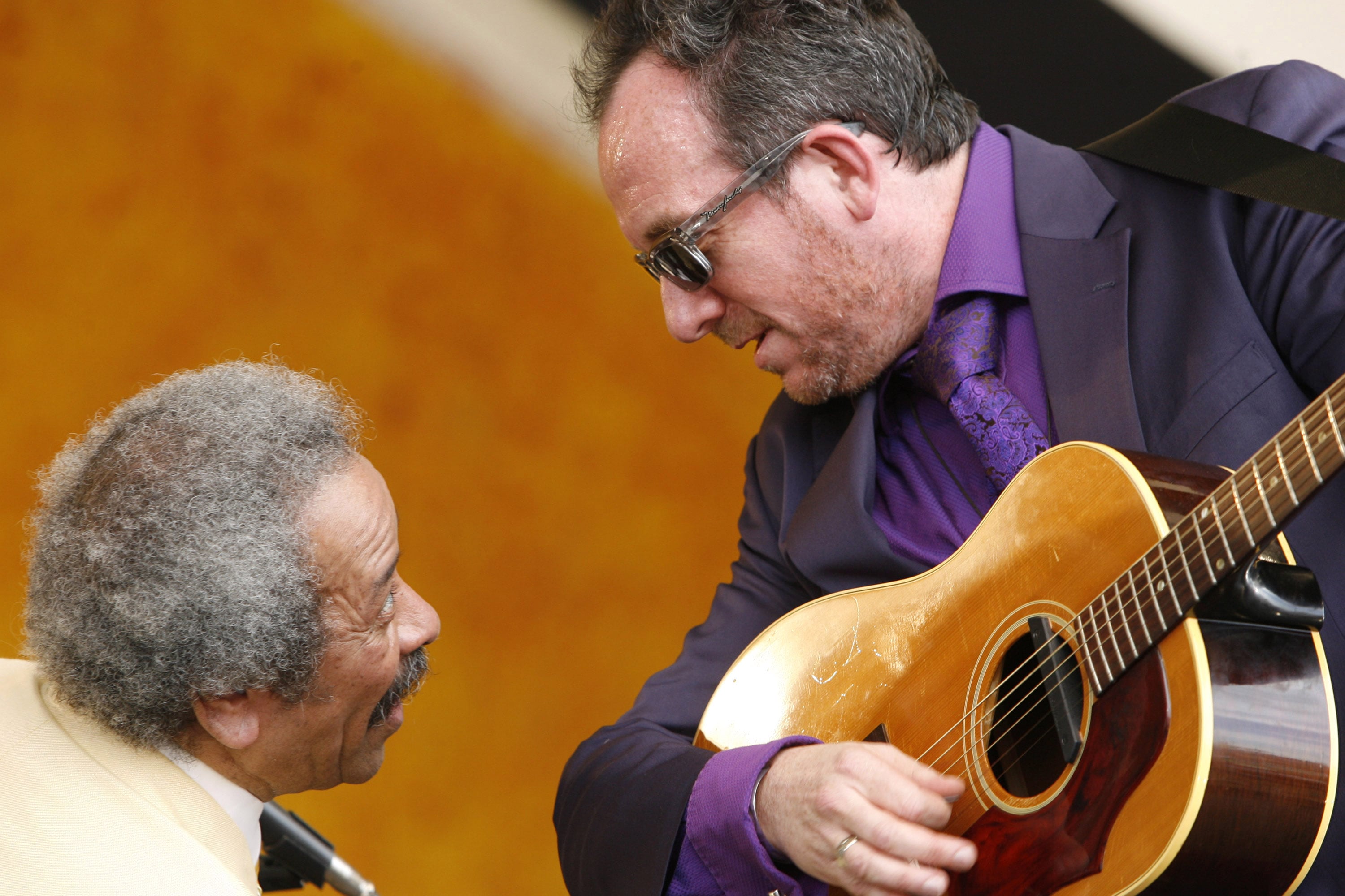 Allen Toussaint y Elvis Costello durante una actuación en Nueva Orleans en 2006