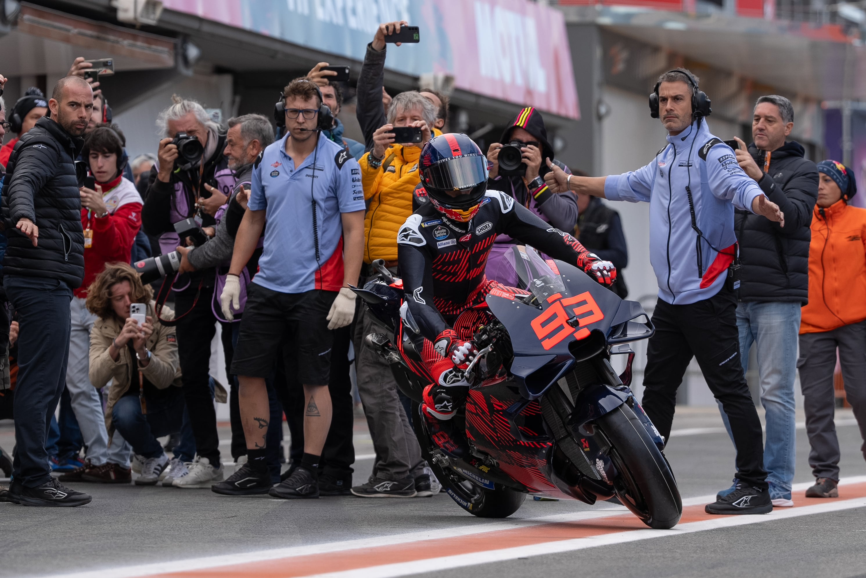 El piloto español Marc Marquez, este martes, en el Circuito Ricardo Tormo de Valencia. EFE/ Circuito Ricardo Tormo