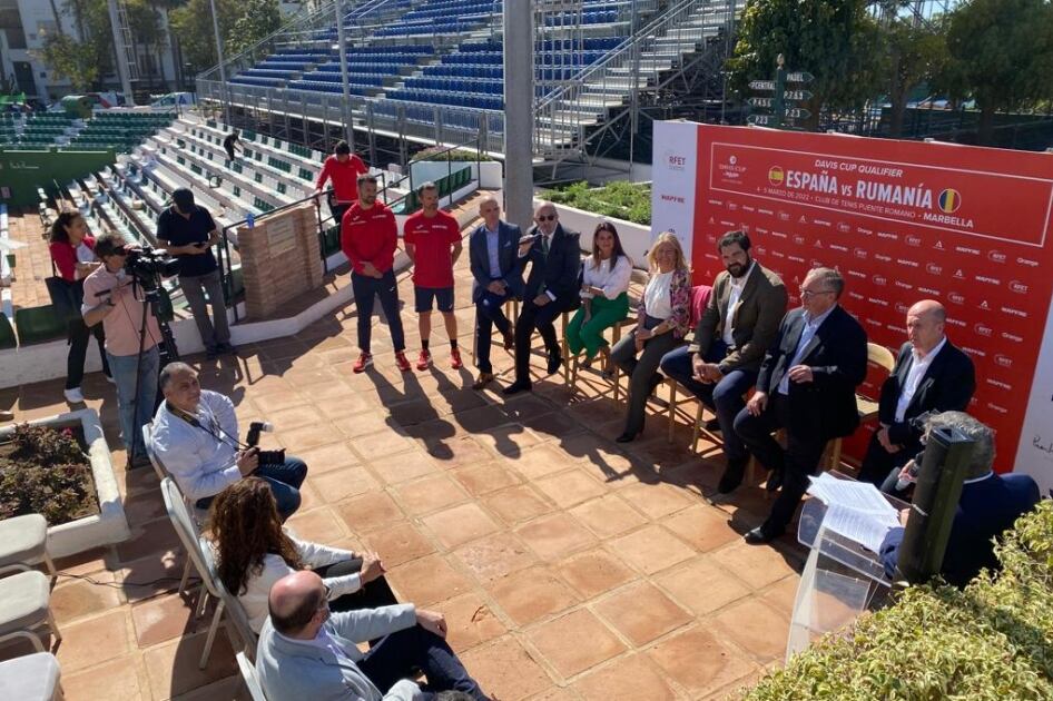 El Club de Tenis Puente Romano de Marbella sede de la presentación de la eliminatoria de la Copa Davis entre España y Rumanía