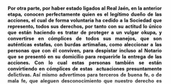 Parte 2 del comunicado enviado el 14 de junio.