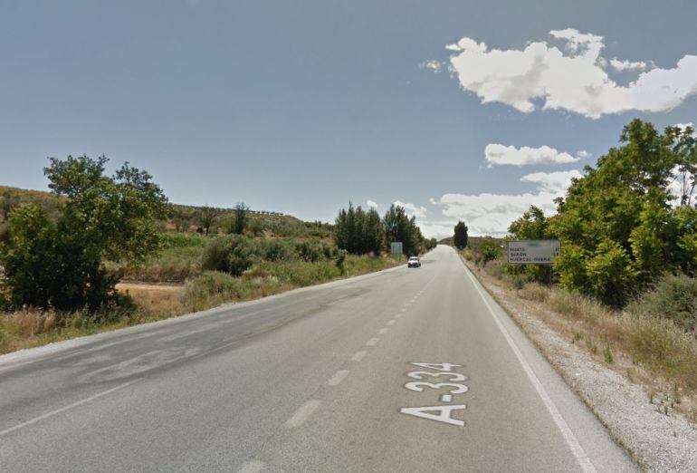 Carretera A-334 a la altura de Caniles(Granada) en un punto cercano al del accidente mortal de tráfico