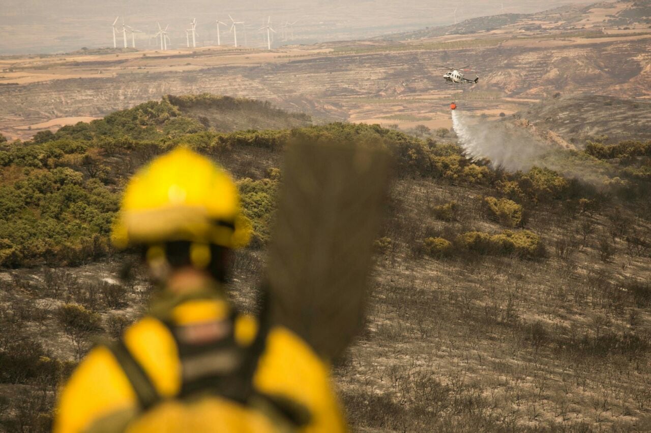 Dispositivo de extinción en el incendio del Moncayo