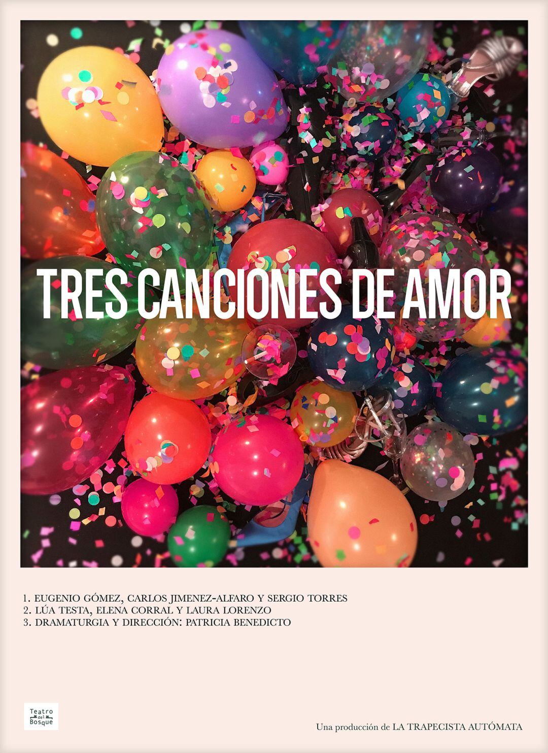 Cartel obra de teatro &quot;Tres canciones de amor&quot;